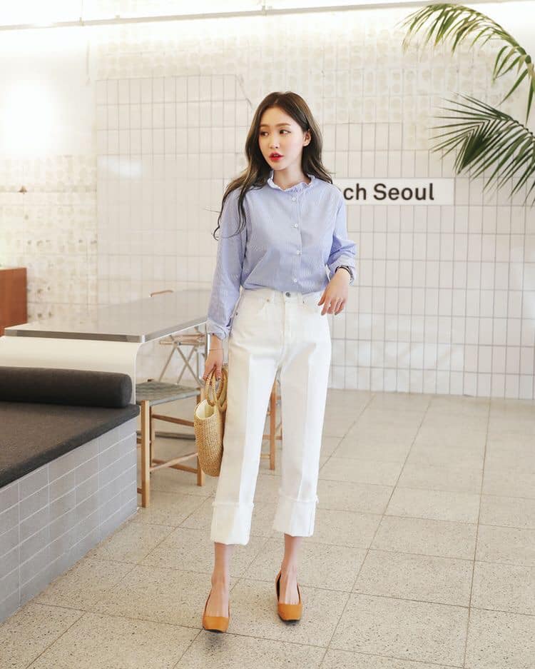 5 cách phối đồ đẹp với quần tây nữ cực xinh xắn 36 - 5 cách phối đồ đẹp với quần tây nữ cực xinh xắn, - áo blazer, áo dài tay, áo sơ mi, áo thun, áo trễ vai, cách phối đồ đẹp, cách phối đồ đẹp với quần tây, quần tây nữ - Mỹ phẩm làm đẹp, trang điểm, chăm sóc da hiệu quả an toàn Quần tây nữ