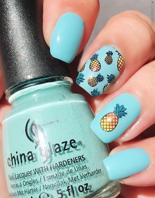 5 mẫu nail đơn giản dễ thương chào hè thật thích 31 - 5 mẫu nail đơn giản dễ thương chào hè thật thích, - mẫu nail đơn giản dễ thương, nail đính đá, nail đơn sắc, nail hoa lá, nail họa tiết ngộ nghĩnh, nail trái cây nhiệt đới - Mỹ phẩm làm đẹp, trang điểm, chăm sóc da hiệu quả an toàn Mẫu nail đơn giản dễ làm