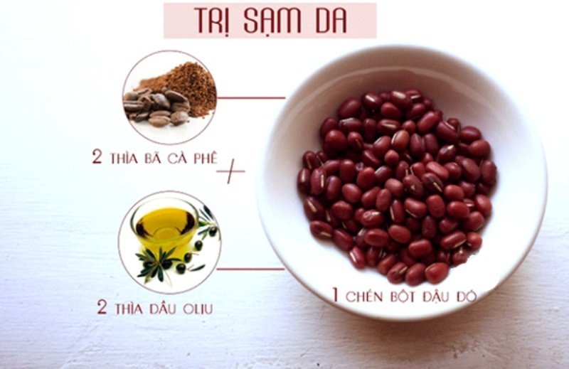 bột đậu đỏ và dầu oliu