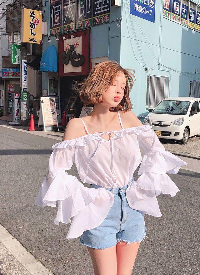Mix đồ cùng quần short cạp cao