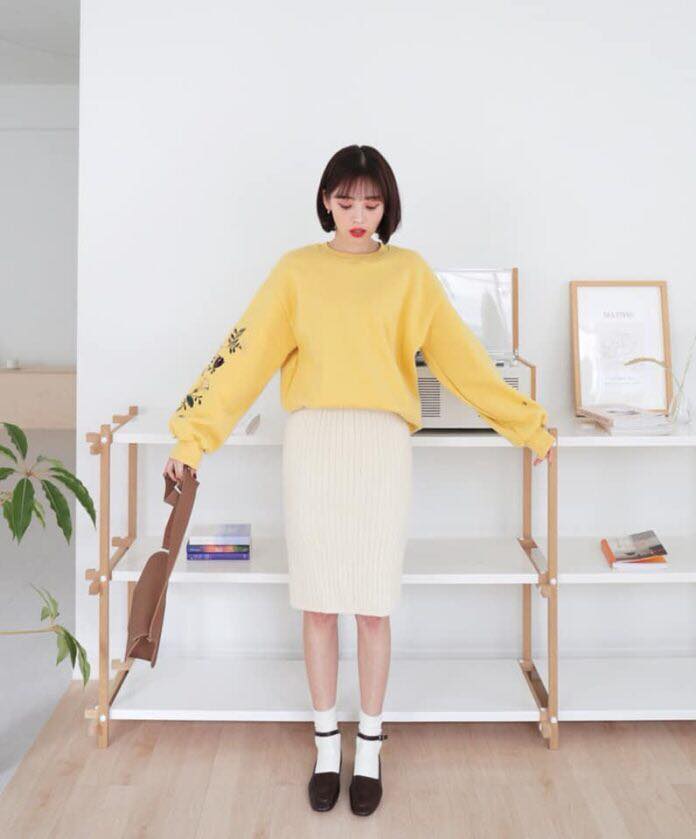Kiểu chân váy midi dài