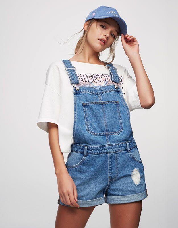 Mix đồ với quần yếm ngắn