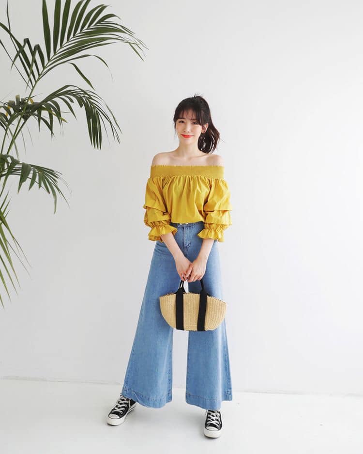 Quần jeans ống rộng