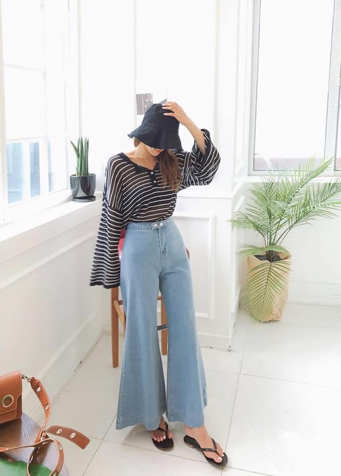 Quần jeans ống rộng